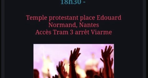 Soirée œcuménique le dimanche 16 novembre à 18h30 au Temple